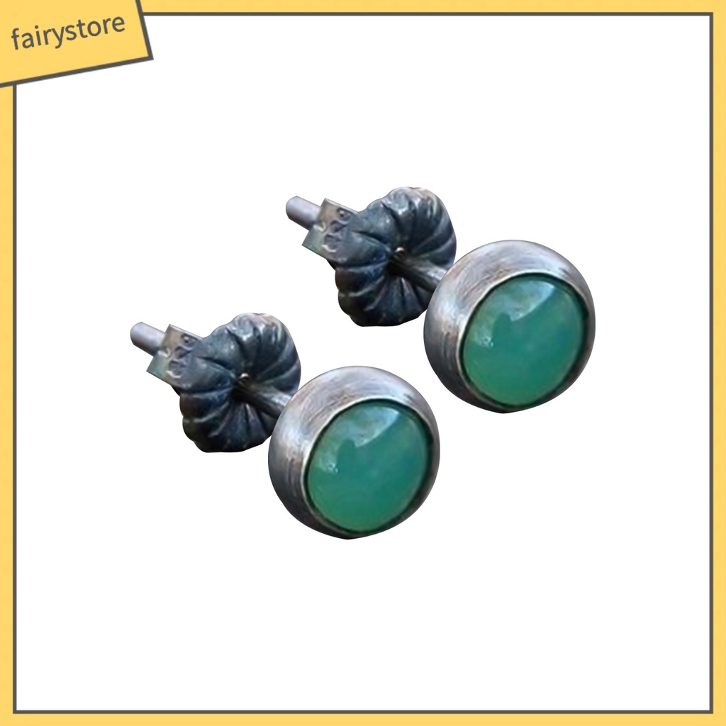 1 Đôi Bông Tai Hợp Kim Đính Ngọc Bích Giả Tinh Tế Cho Nữ