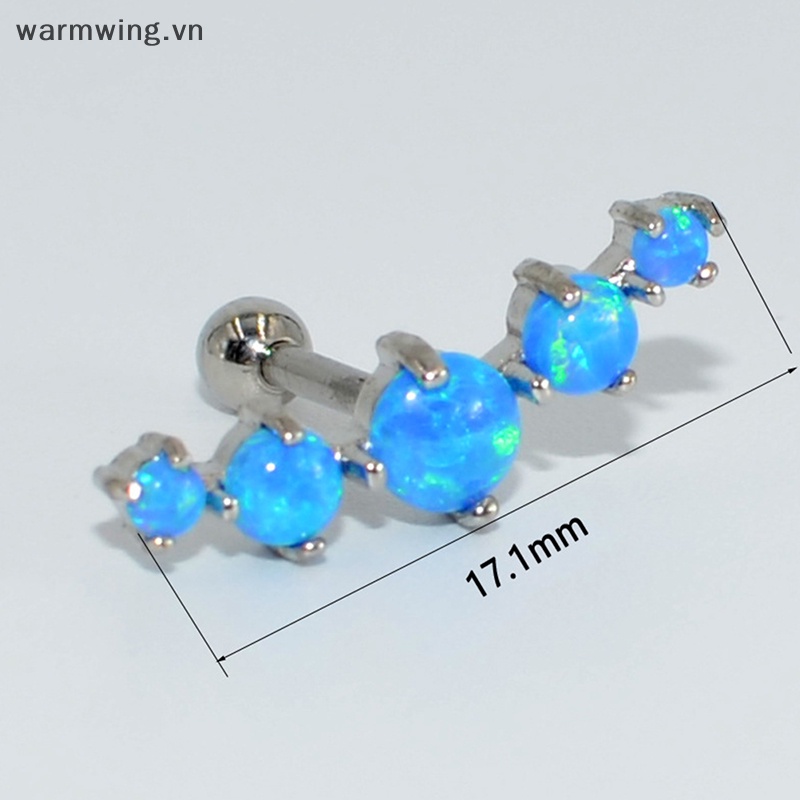 1 Khuyên Tai Dạng Xoắn Ốc Đính Đá Opal Nhiều Màu Thời Trang Cho Nữ