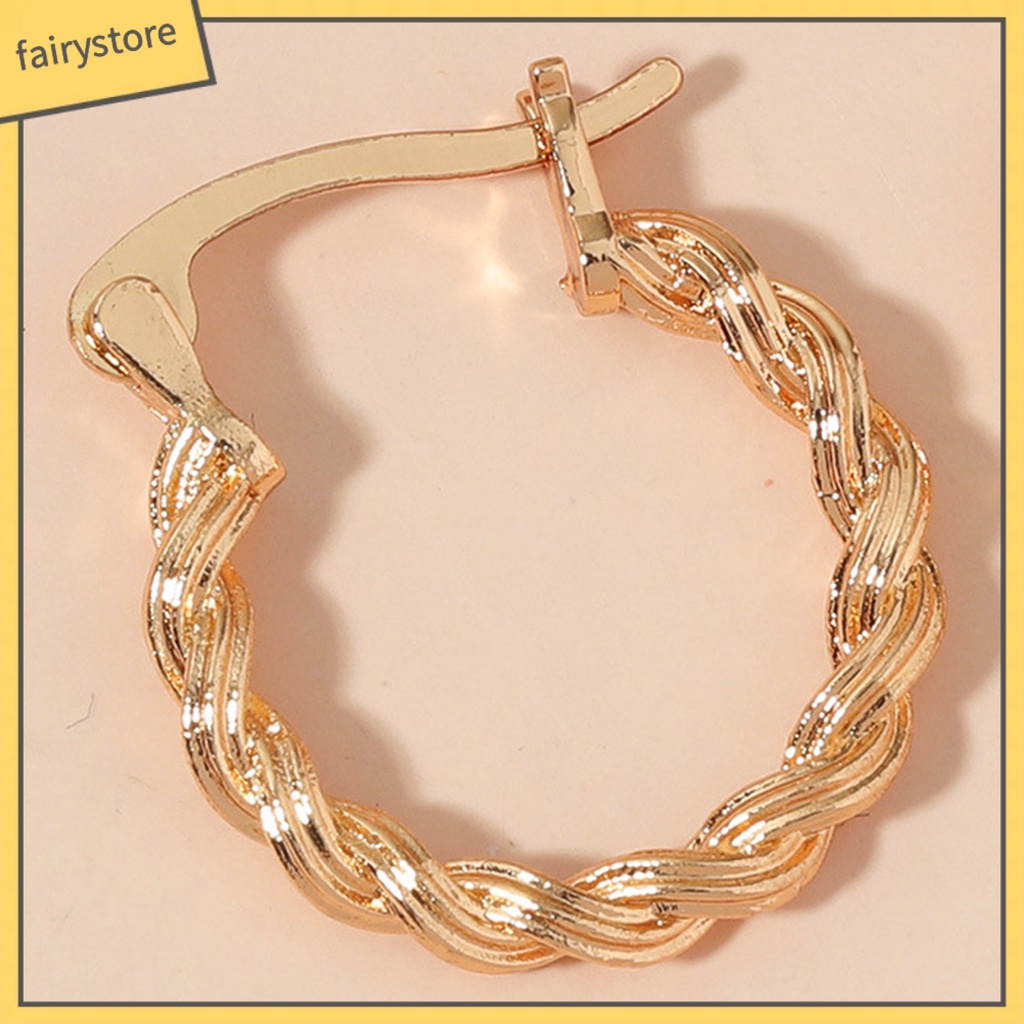 1 Đôi Bông Tai Tròn Xoắn Phong Cách Retro Dành Cho Nữ