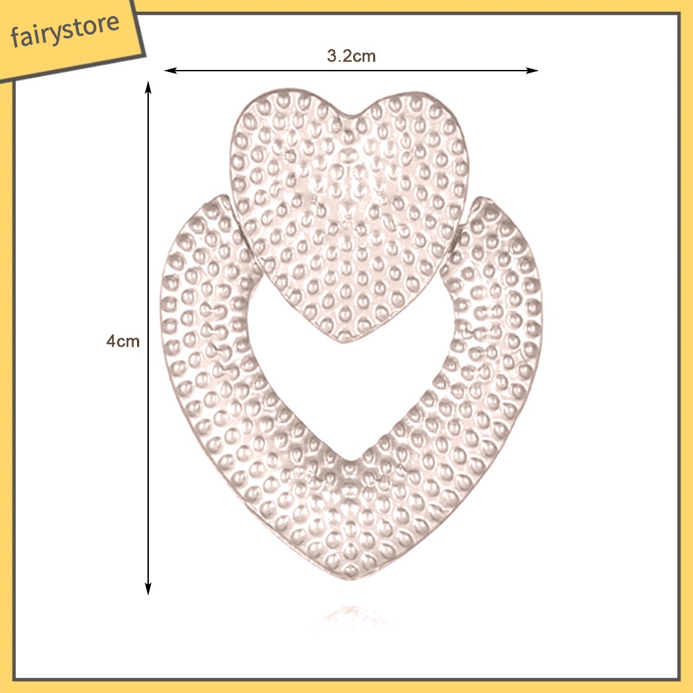 Bông Tai Hình Trái Tim Đôi Bằng Hợp Kim Thanh Lịch Dành Cho Nữ