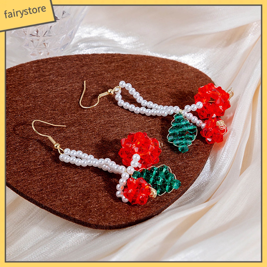 1 Đôi Bông Tai Hình Hoa Nhỏ Đính Ngọc Trai Nhân Tạo Thời Trang