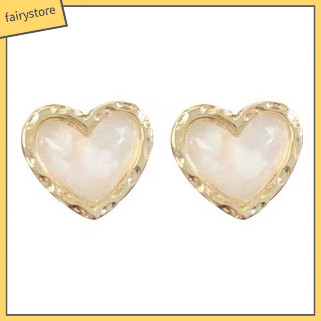 1 Đôi Bông Tai Hình Trái Tim Lấp Lánh Phong Cách Retro Dành Cho Nữ