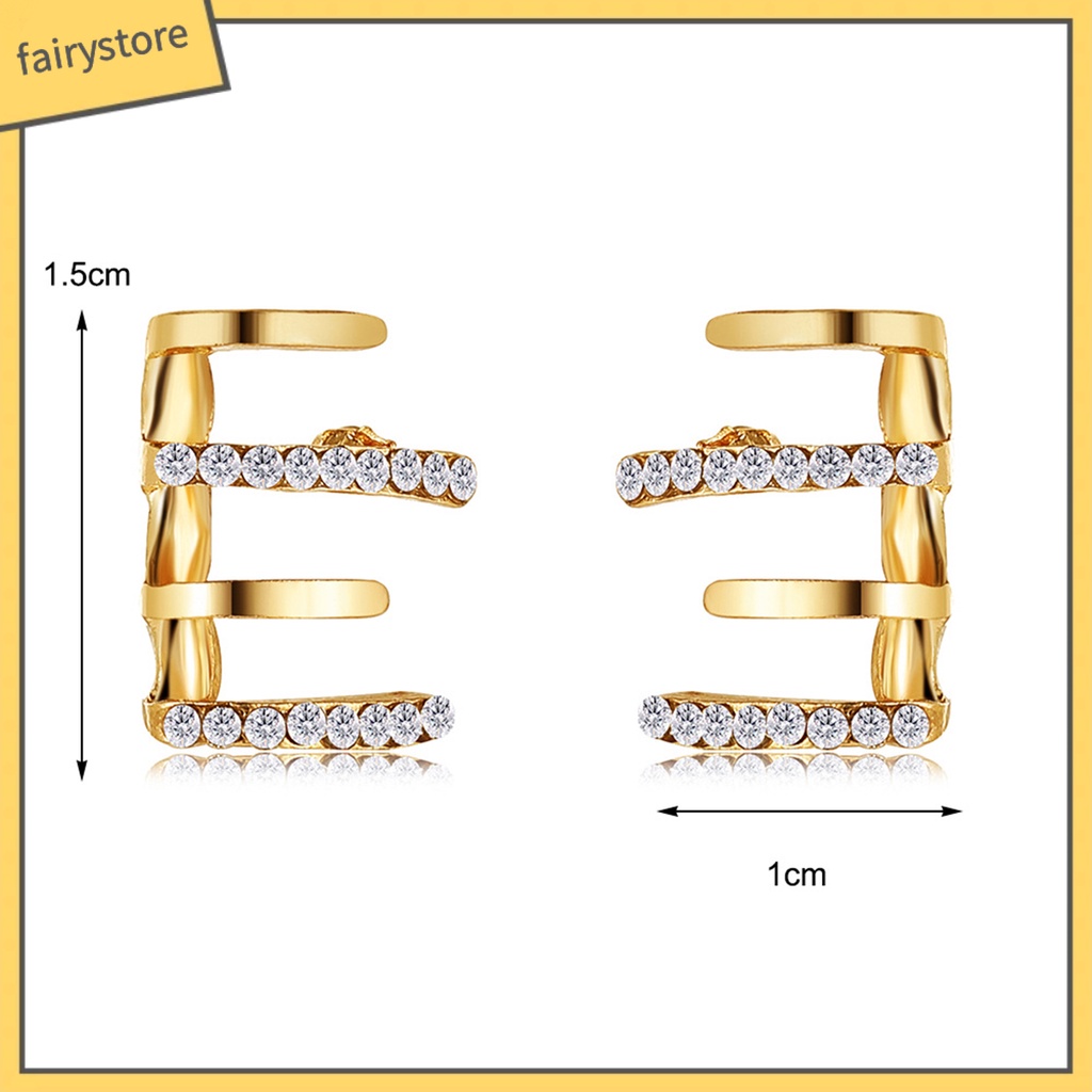 1 Đôi Bông Tai 4 Móng Vuốt Đính Đá Lấp Lánh Phong Cách Hàn Quốc Dành Cho Nữ