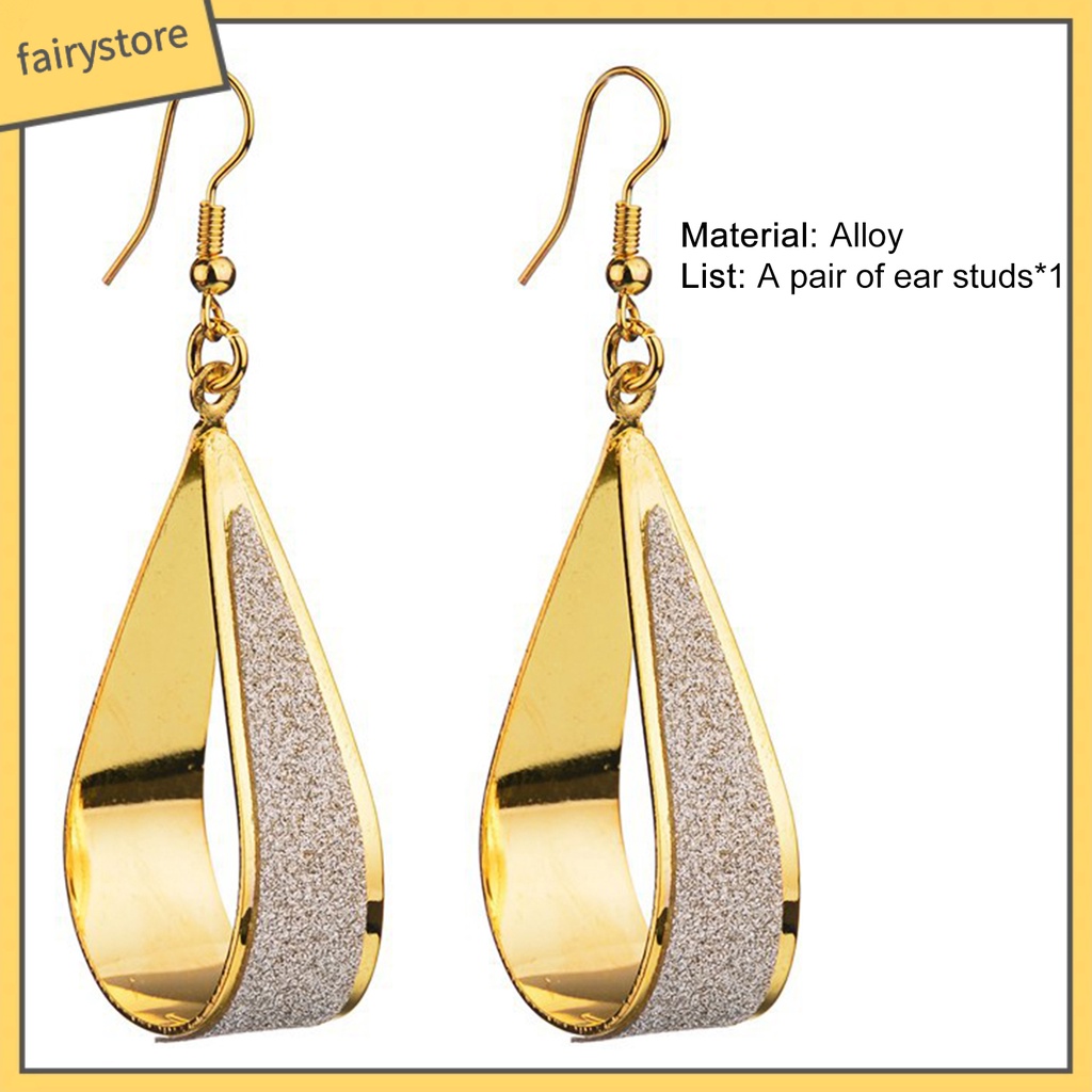 Bông Tai Hình Giọt Nước Bằng Hợp Kim Thiết Kế Đục Lỗ Đơn Giản Thời Trang Dự Tiệc Cưới