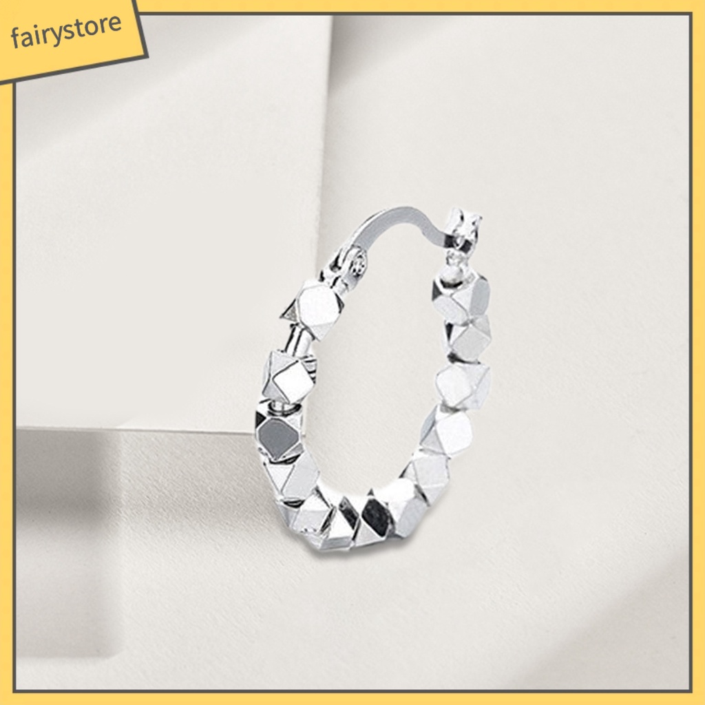 1 Đôi Bông Tai Xỏ Hạt Cườm Hình Vuông Phong Cách Hàn Quốc Dành Cho Nữ