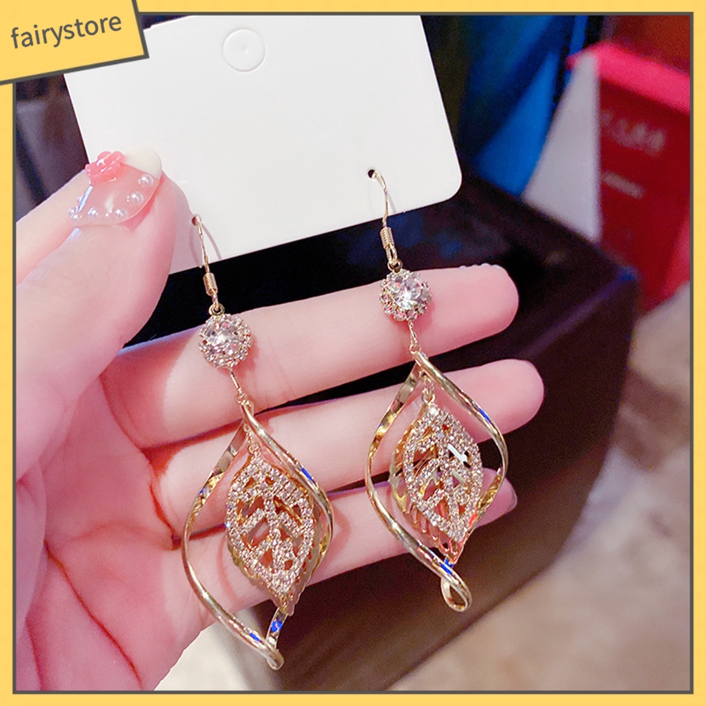 1 Đôi Bông Tai Dáng Dài Hình Học Thắt Nơ Phong Cách Hàn Quốc Thời Trang Dành Cho Nữ