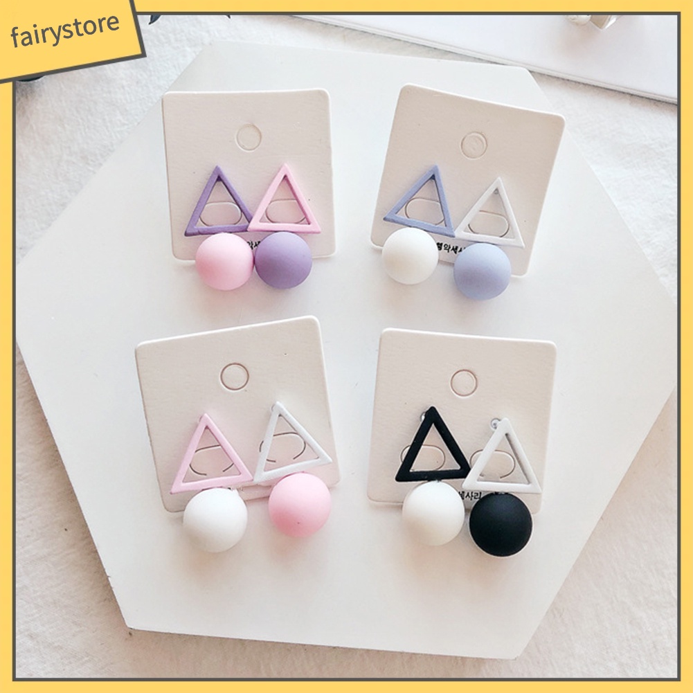 Bông Tai Hình Học Màu Kẹo Ngọt Thời Trang Dành Cho Nữ