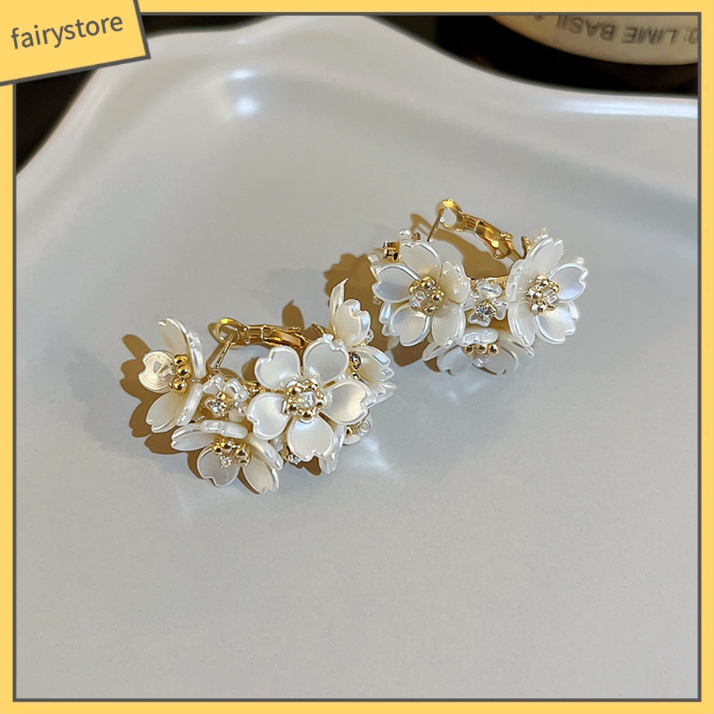 1 Đôi Bông Tai Tròn Đính Đá Lấp Lánh Dành Cho Nữ