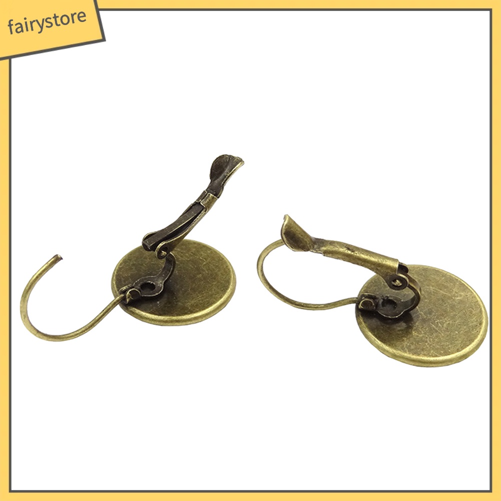 Bông Tai Tròn Mặt Kính Cabochon Hình Bướm Cổ Điển Cho Nữ