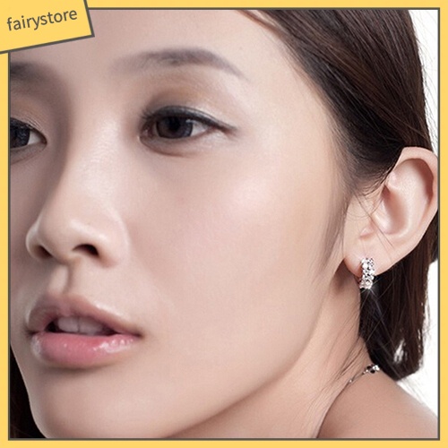 Bông Tai Tròn Đính Đá Hai Hàng Thời Trang