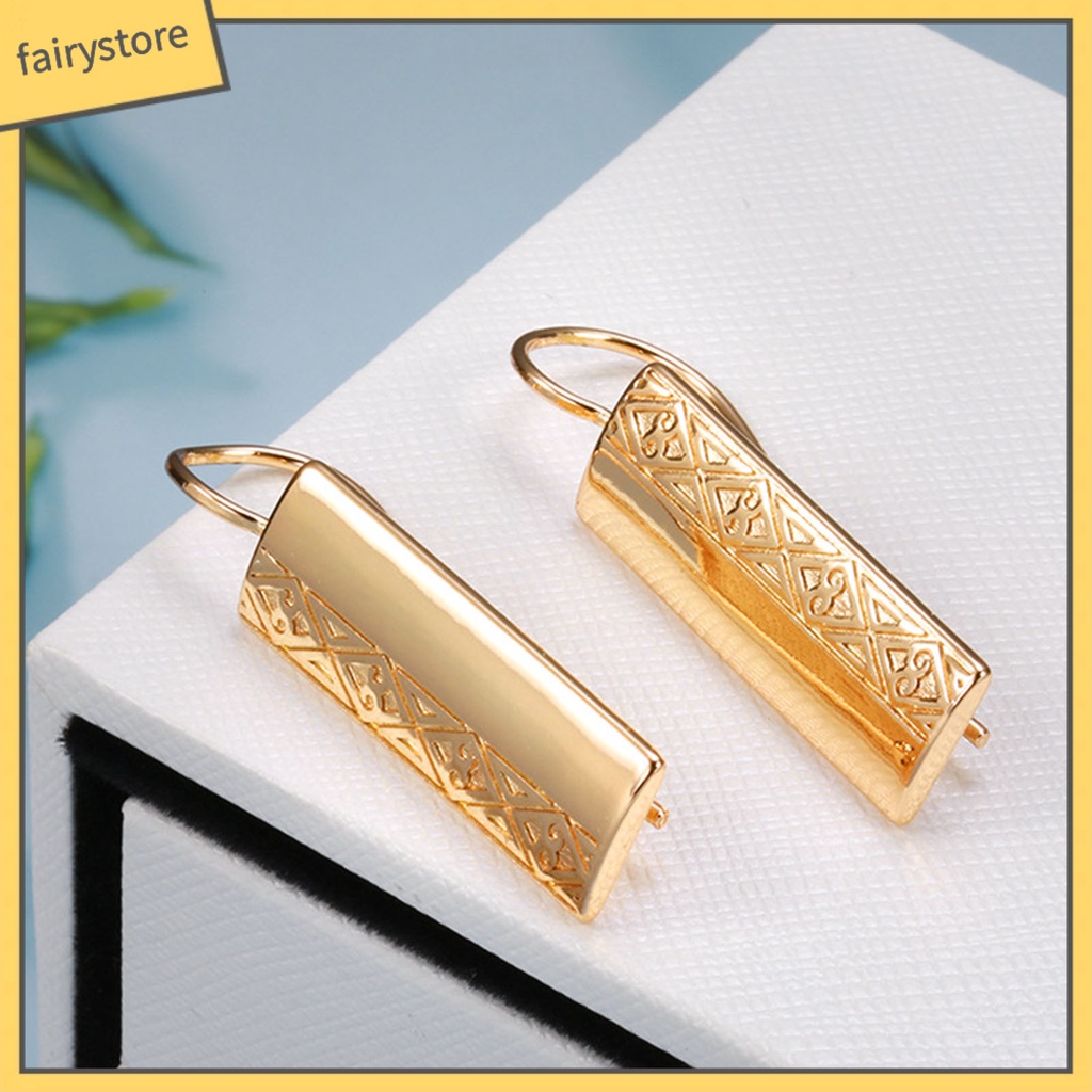 [FRO] 1 Đôi Bông Tai Móc Hình Chữ Nhật Bằng Hợp Kim Bắt Mắt Nghệ Thuật Cho Kỳ Nghỉ