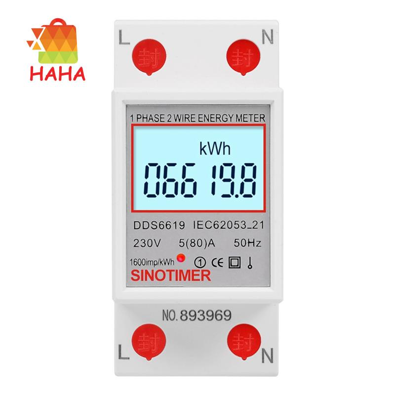 Thiết Bị Đo Công Suất Điện Màn Hình Kỹ Thuật Số LCD DDS6619-008 KWh AC 230V 50Hz