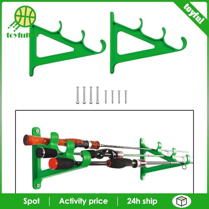 Set 2 Kệ Đựng Cần Câu Cá Gắn Tường / Cửa Xe Hơi Siêu Bền Tiện Dụng