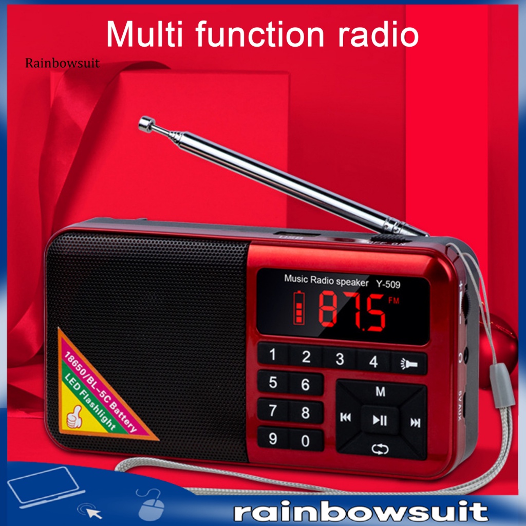 Máy Nghe Nhạc MP3 FM Radio Kỹ Thuật Số Có Đèn Pin LED Cho Hoạt Động Ngoài Trời Y-509