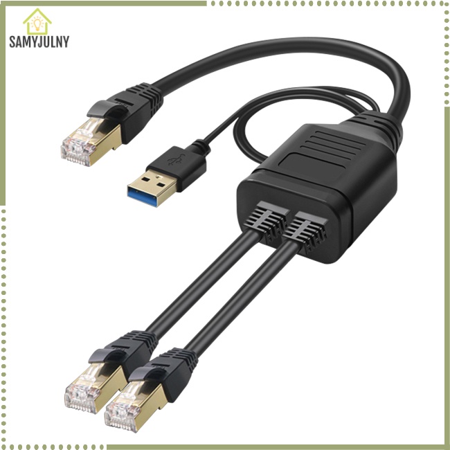 Dây Cáp Sạc 1.35m Chuyển Đổi 1 Đầu Đực Sang 2 Đầu Đực RJ45