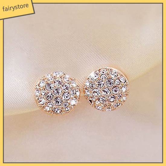 Khuyên Tai Tròn Đính Đá Thời Trang Cho Nữ