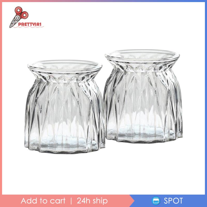 Set 2 Lọ Thủy Tinh Trồng Cây Prettyia1 [Prettyia1] Cho Nhà Hàng / Văn Phòng