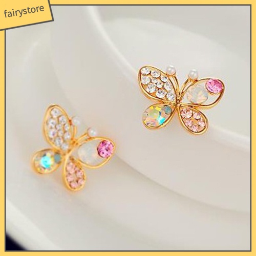 Bông Tai Hình Bướm Đính Đá Thời Trang Dành Cho Nữ