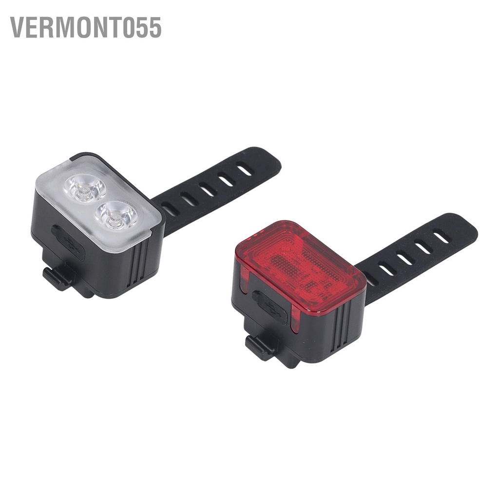 Vermont055 Đèn Xe Đạp Sạc Bộ Chống Nước IPX6 Đi Đêm An Toàn Trước LED Họa Tiết Rằn Ri Nét Ta 016RAR