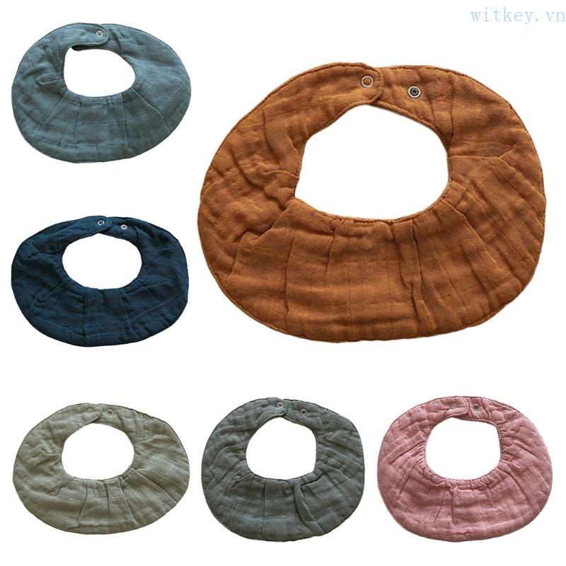 Yếm Ăn Cotton Thấm Hút Tốt Màu Sắc Xinh Xắn Cho Bé Sơ Sinh