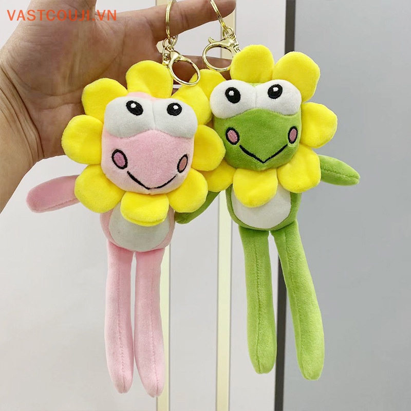 1 Móc Khóa Hình Hoa Hướng Dương / Ếch Nhồi Bông Đáng Yêu