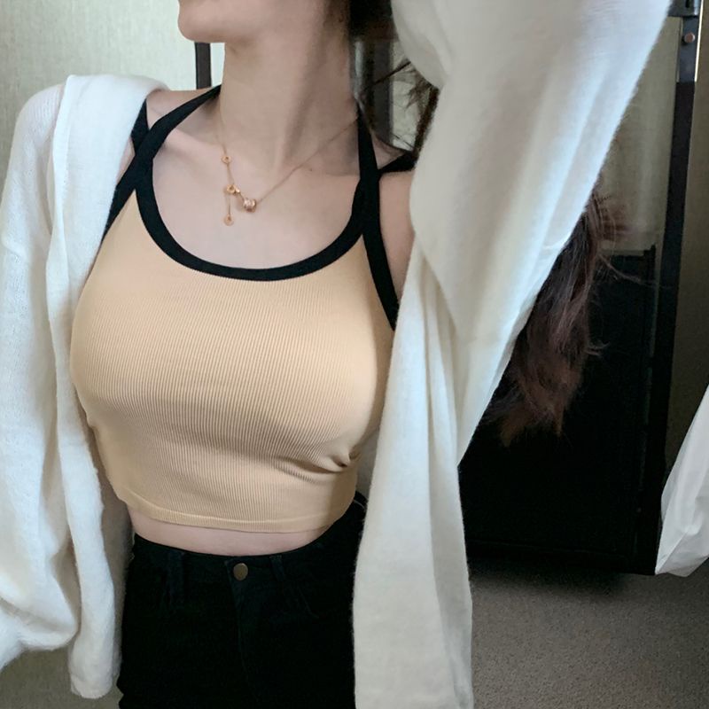 Áo Lót Cổ Yếm Hở Lưng Có Đệm Ngực Chống Lộ Hàng Dành Cho Nữ