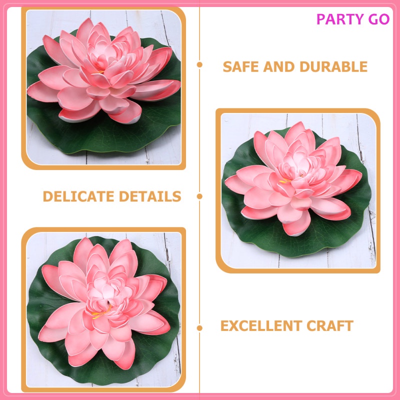 Set 2 Hoa Sen Giả Nổi Trang Trí Bể Cá