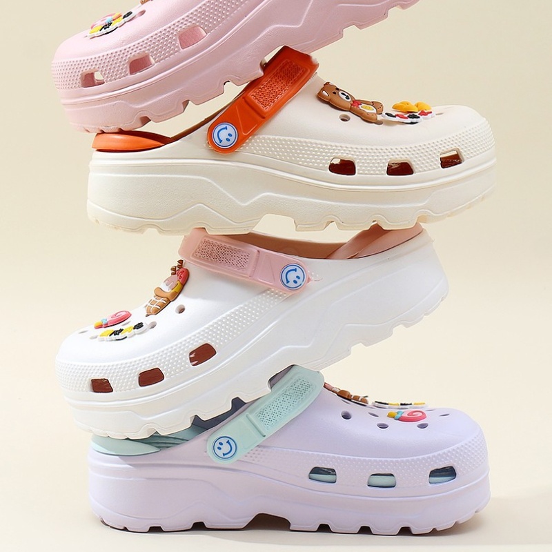 Xăng Đan Cao Gót Độn Đế Thiết Kế Hình Hoạt Hình Dễ Thương