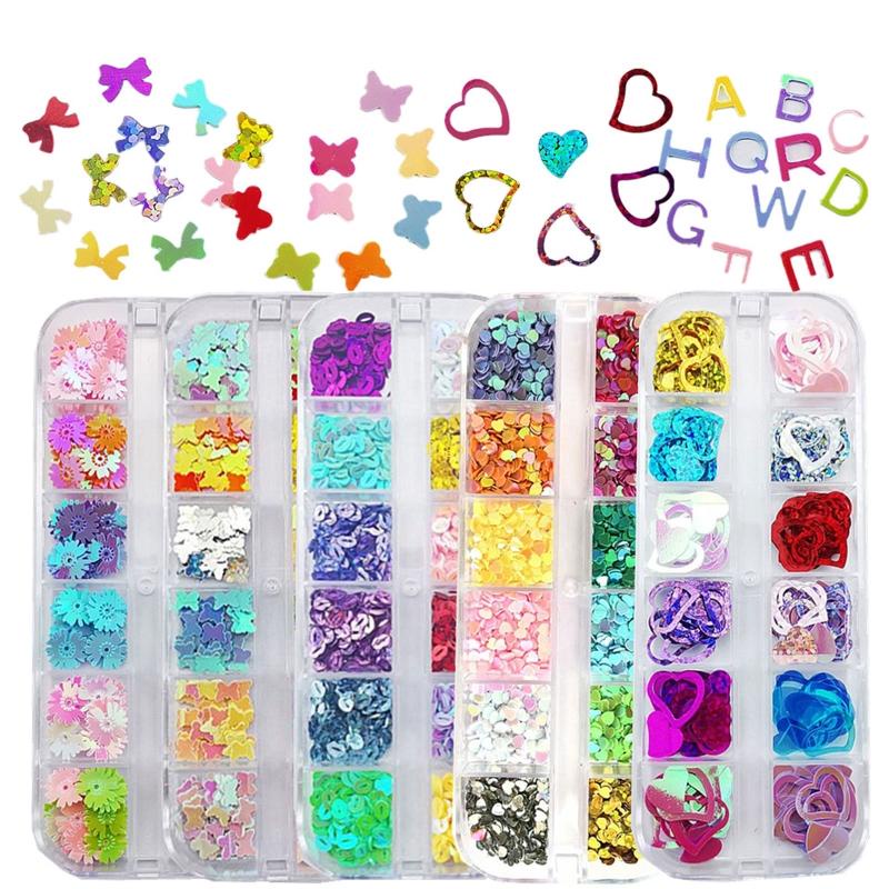 Flgo Cà Vạt 12 Màu Ba Chiều Họa Tiết Chữ Cái Rỗng Lấp Lánh Hỗn Hợp