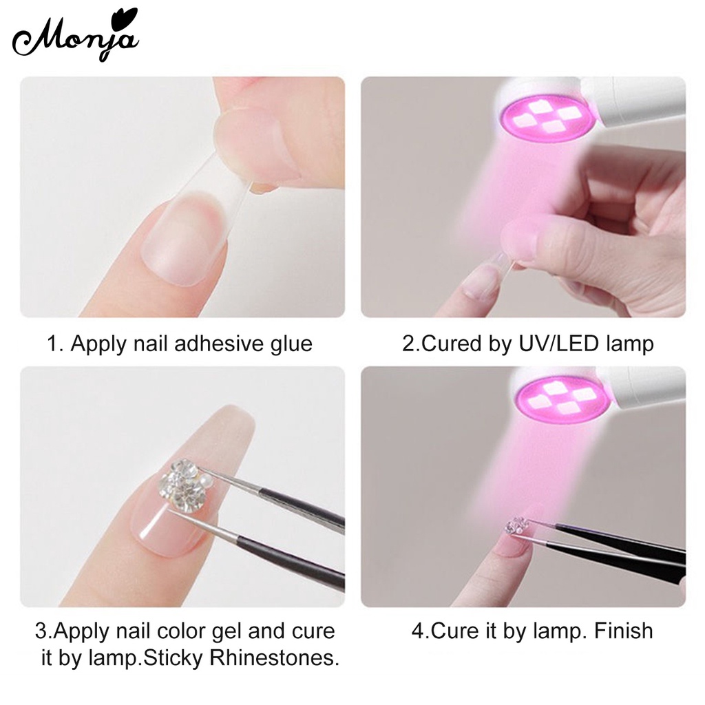 Đèn Sấy Khô Móng Tay Monja Mini Chuyên Nghiệp Bằng Tia UV Ánh Sáng Trắng Hồng Cổng USB