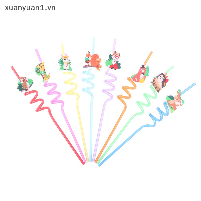 Set 4 Ống Hút Hình Động Vật Đáng Yêu