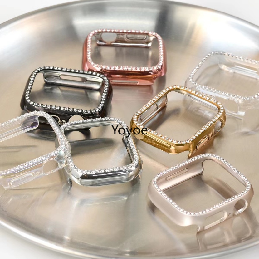 Vỏ Bảo Vệ Đính Kim Cương Cho iWatch Series 6 SE 5 4 3 38MM 42MM 40mm 44mm 49MM Ultra 7 8 41MM 45MM