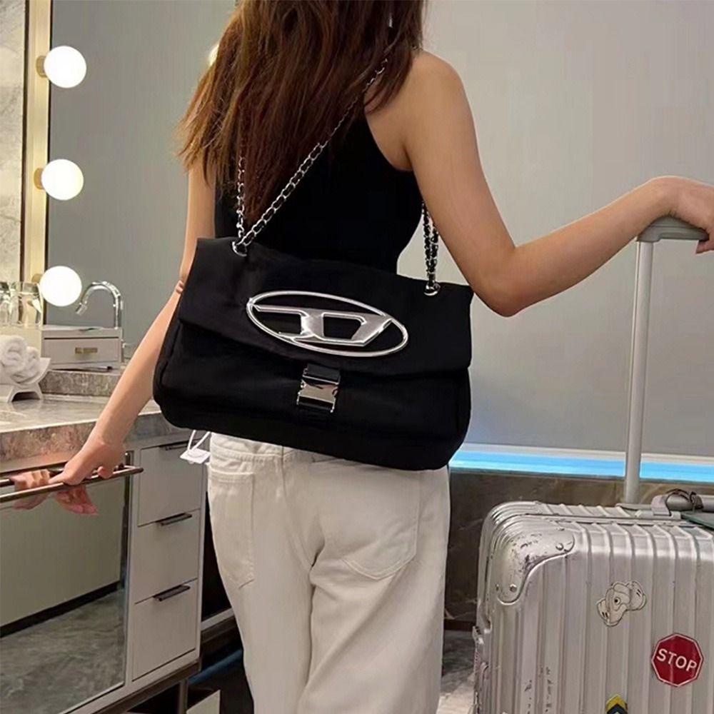 Túi Xách Màu Trơn In Chữ D Phong Cách Pháp Thời Trang Cho Nữ
