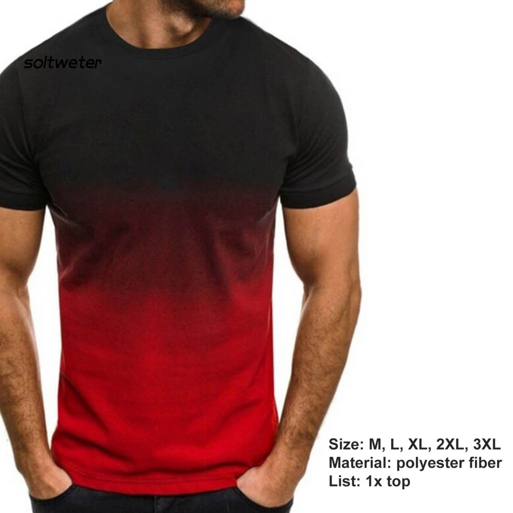 Áo nam Ngắn Tay In Họa Tiết 3D Màu Sắc Gradient