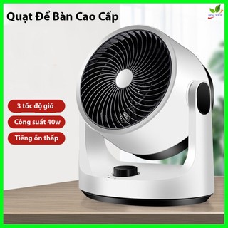 Quạt cắm điện cme 3 chế độ gió đầu lắc tự động - quạt mini để bàn công suất 40w không tiếng ồn