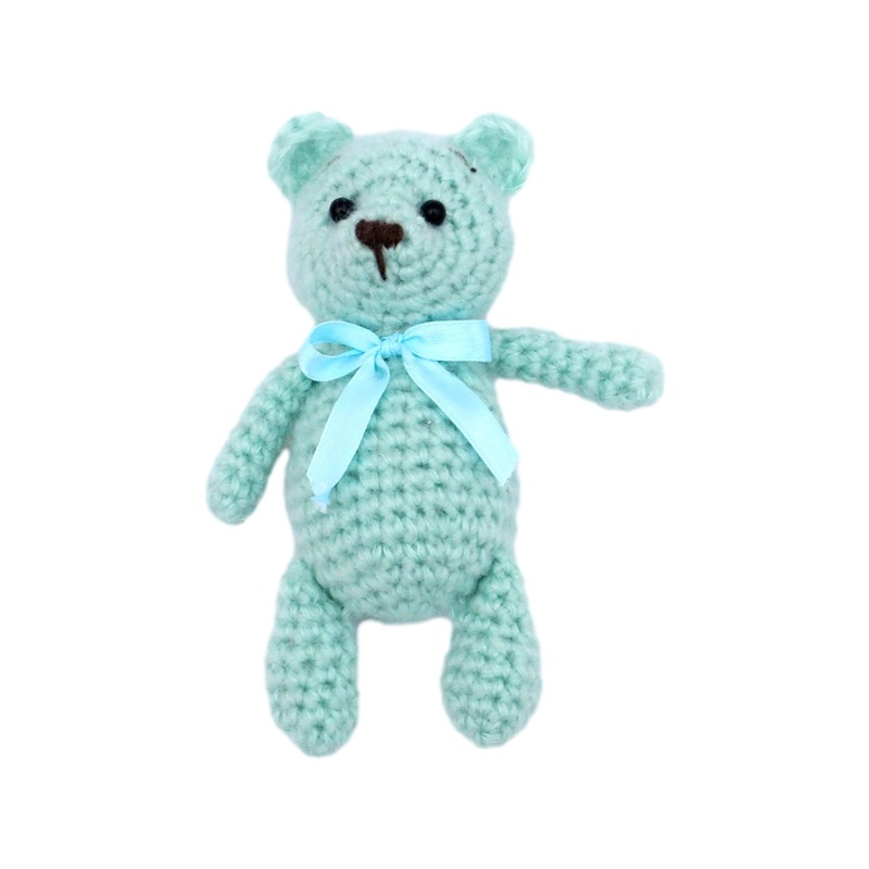 Gấu Nhồi Bông Móc Len Dùng Làm Phụ Kiện Chụp Ảnh Cho Bé Sơ Sinh