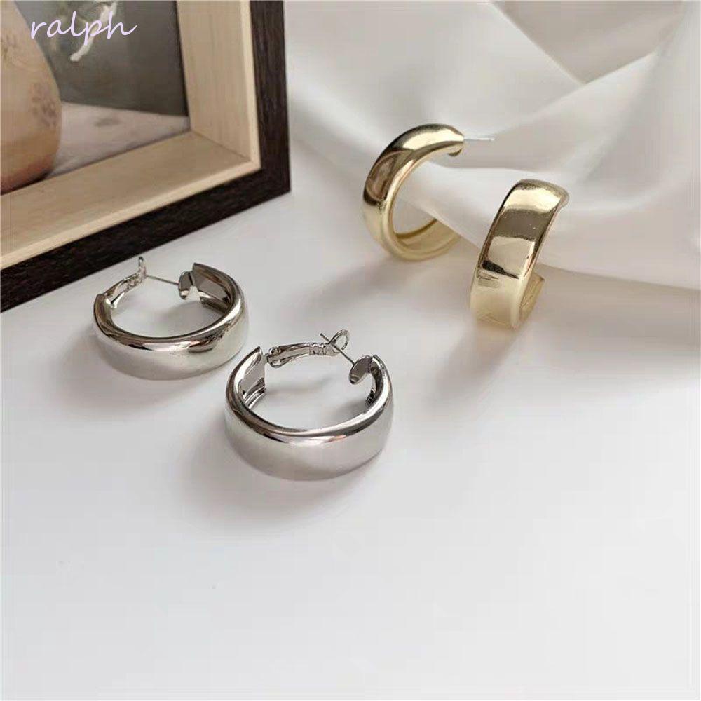 Bông Tai Dáng Dài Hình Tròn Thiết Kế Tối Giản Thời Trang Cho Nữ