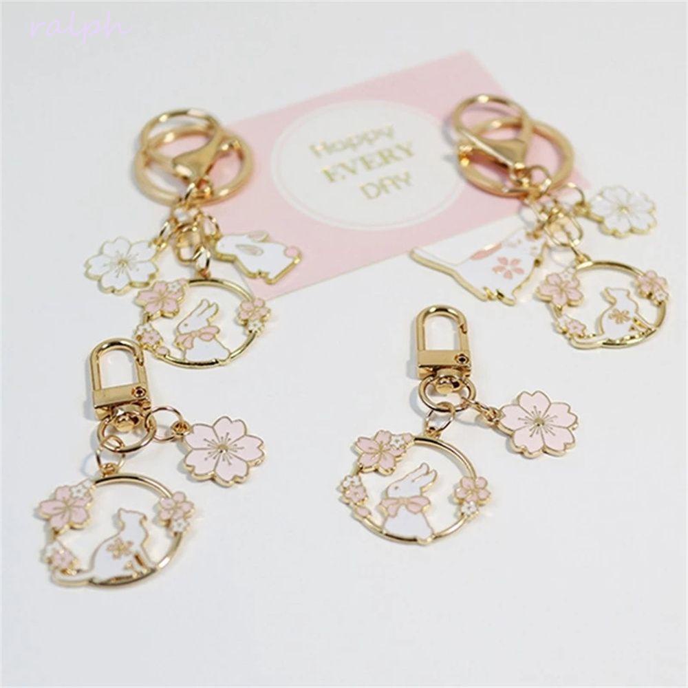 Móc Khóa Hình Thỏ / Mèo Bằng Kim Loại Dễ Thương