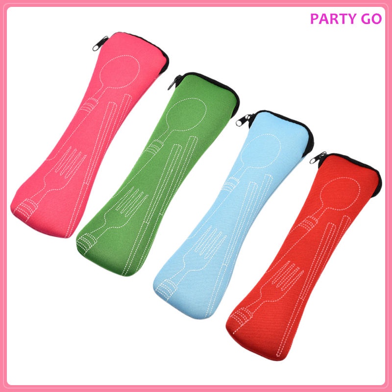 Bộ 4 Túi Đựng Dao Nĩa Bằng Thép Không Gỉ Tiện Dụng Khi Đi Du Lịch