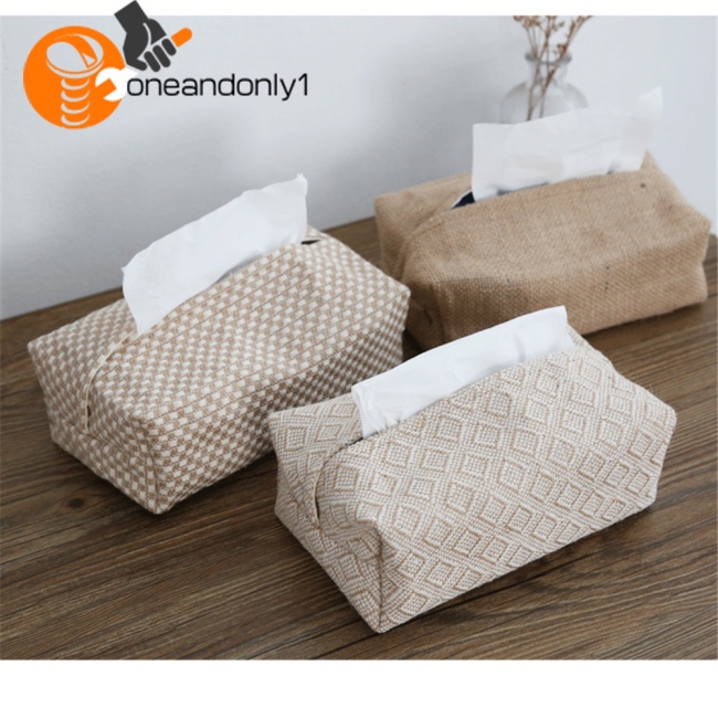 Hộp Đựng Khăn Giấy Bằng Vải Lanh Cotton Kèm Giá Đỡ Tiện Dụng Cho Gia Đình