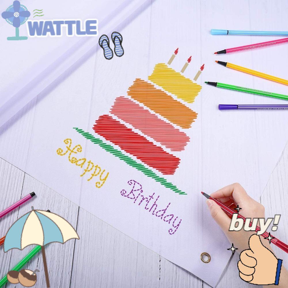 Biển Hiệu WTTLE Bằng Vải Oxford Màu Trắng Dùng Trong Nhà Và Ngoài Trời