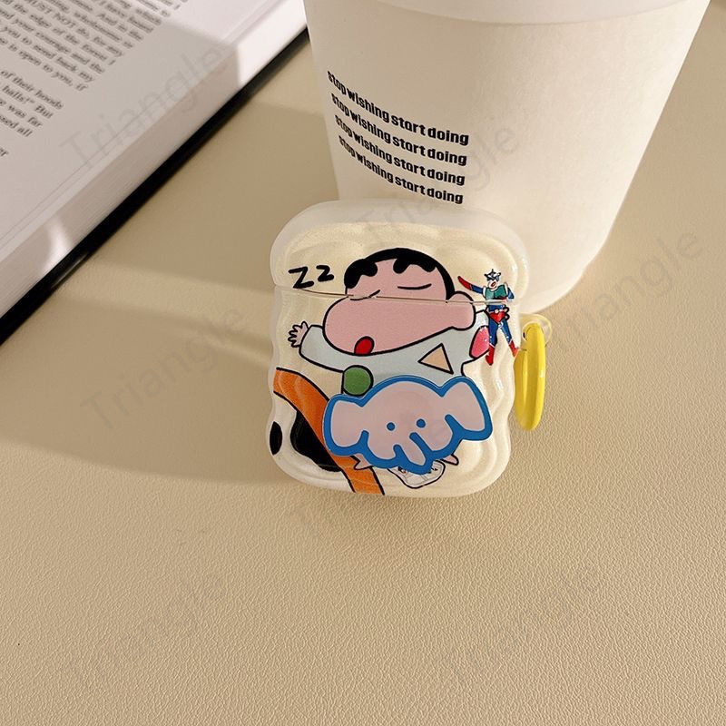 Vỏ Bảo Vệ Hộp Sạc Tai Nghe Bluetooth Airpods pro2 airpods3 2 Airpods 2 / 3 Hình Cậu Bé Bút Chì Shin-Chan