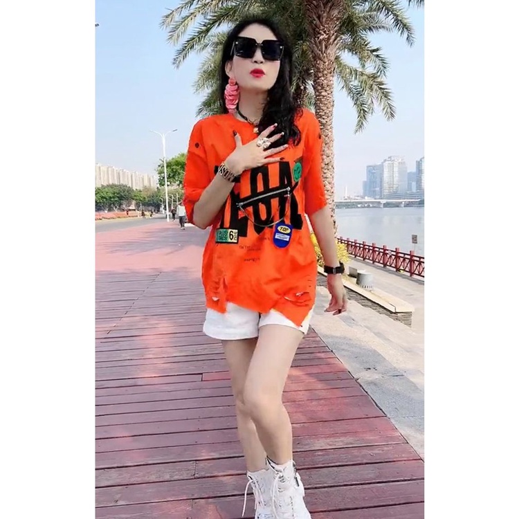 Áo Thun Cotton Dáng Rộng Thời Trang Mùa Hè 2023 Cho Nữ