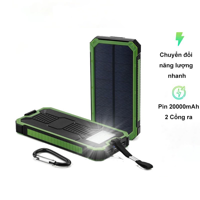 ẠC DỰ PHÒNG NĂNG LƯỢNG MẶT TRỜI ĐA NĂNG PIN LITHIUM POLYMER 20000 - Năng lượng mặt trời ngân hàng