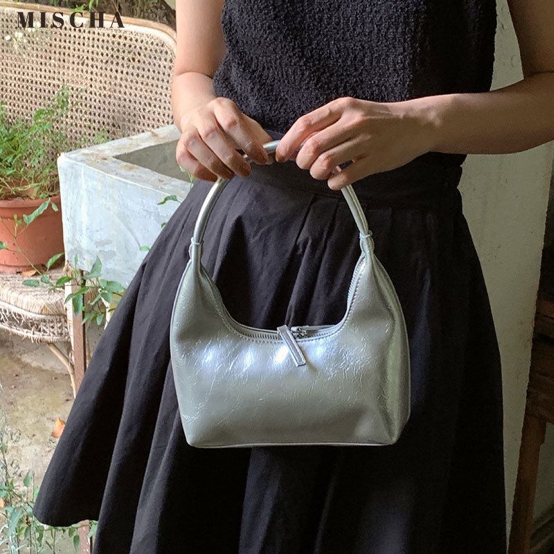 Túi Xách Đeo Vai / Cánh Tay Màu Bạc Kiểu Pháp Thời Trang Mùa Hè Cao Cấp Cho Nữ