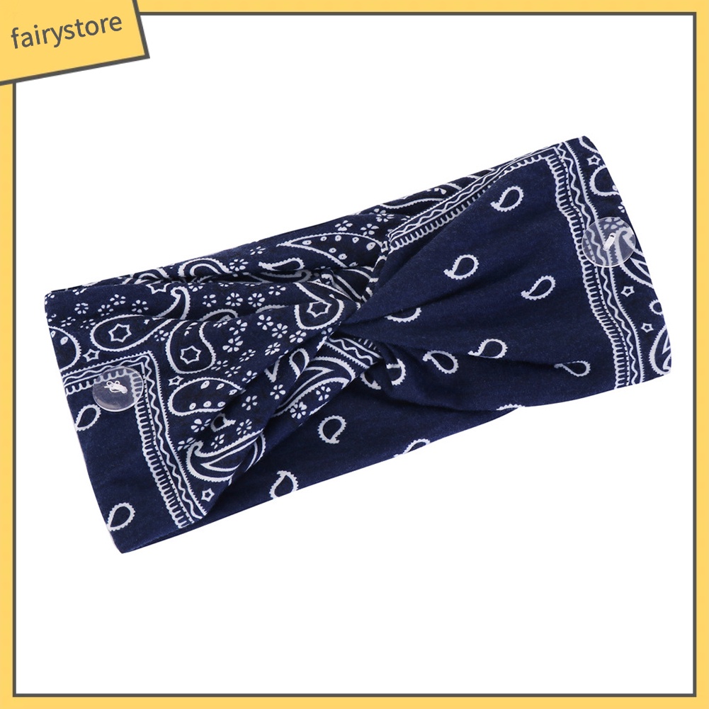 Băng Đô Cài Tóc Co Giãn In Họa Tiết Hoa Xinh Xắn Thời Trang Cho Nữ