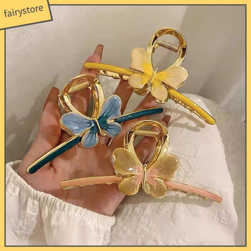 Kẹp Tóc Hình Bướm Bằng Kim Loại Dễ Thương Tối Giản Cho Nữ