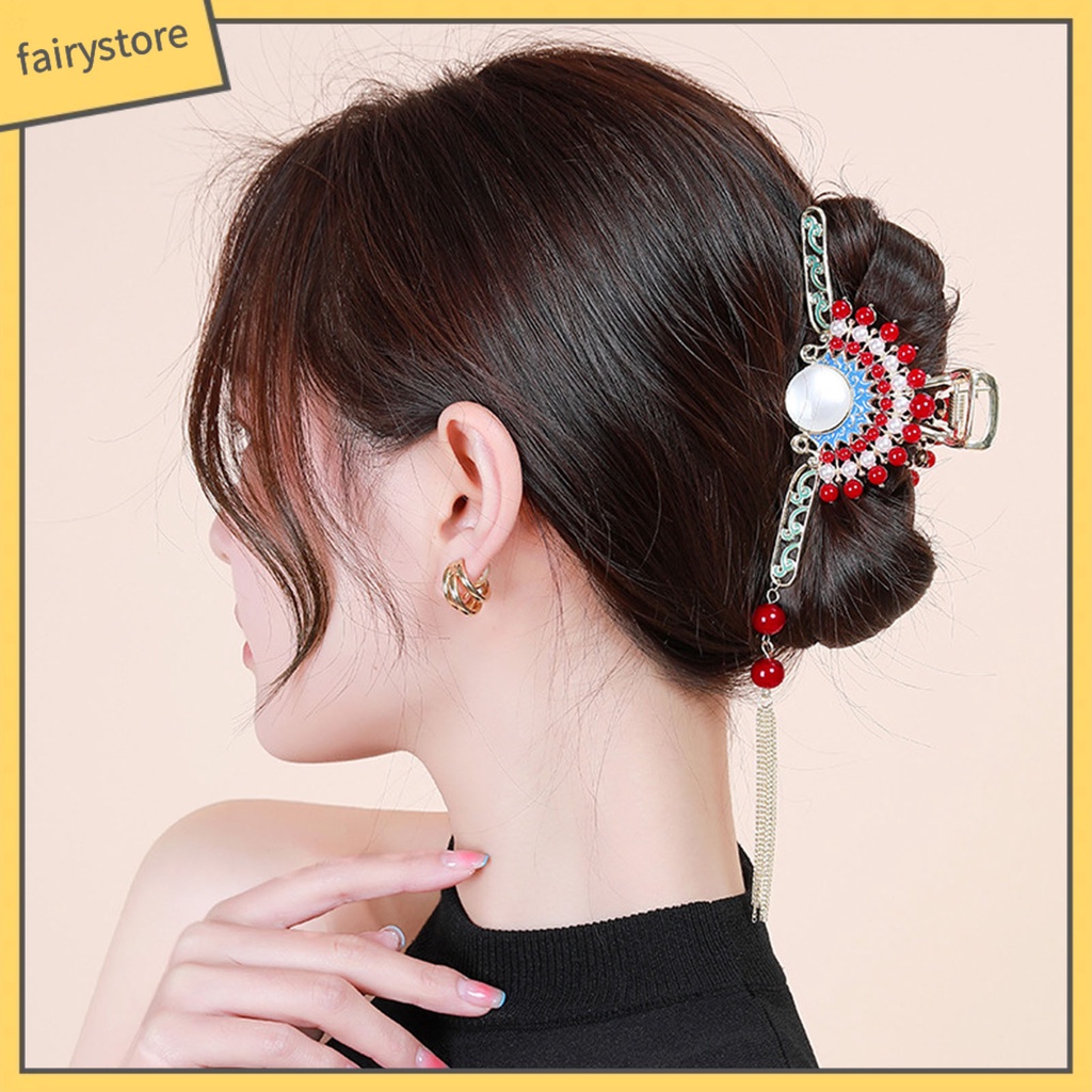 Kẹp Tóc Đính Hạt Và Hoa Tua Rua Nhiều Màu Chống Trượt Cho Nữ