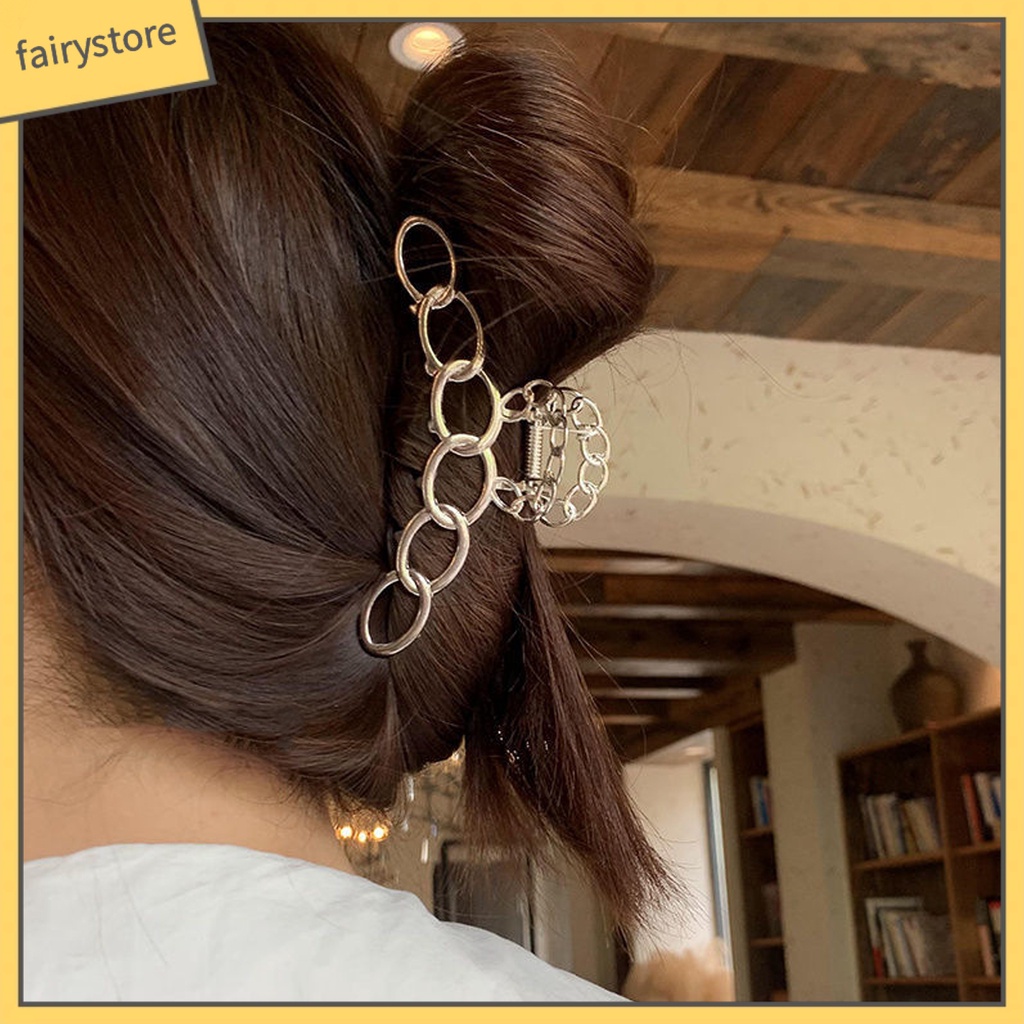 Kẹp Tóc Hình Tròn / Ngôi Sao / Trái Tim Bằng Kim Loại Chắc Chắn Chống Rơi Phong Cách Hàn Quốc