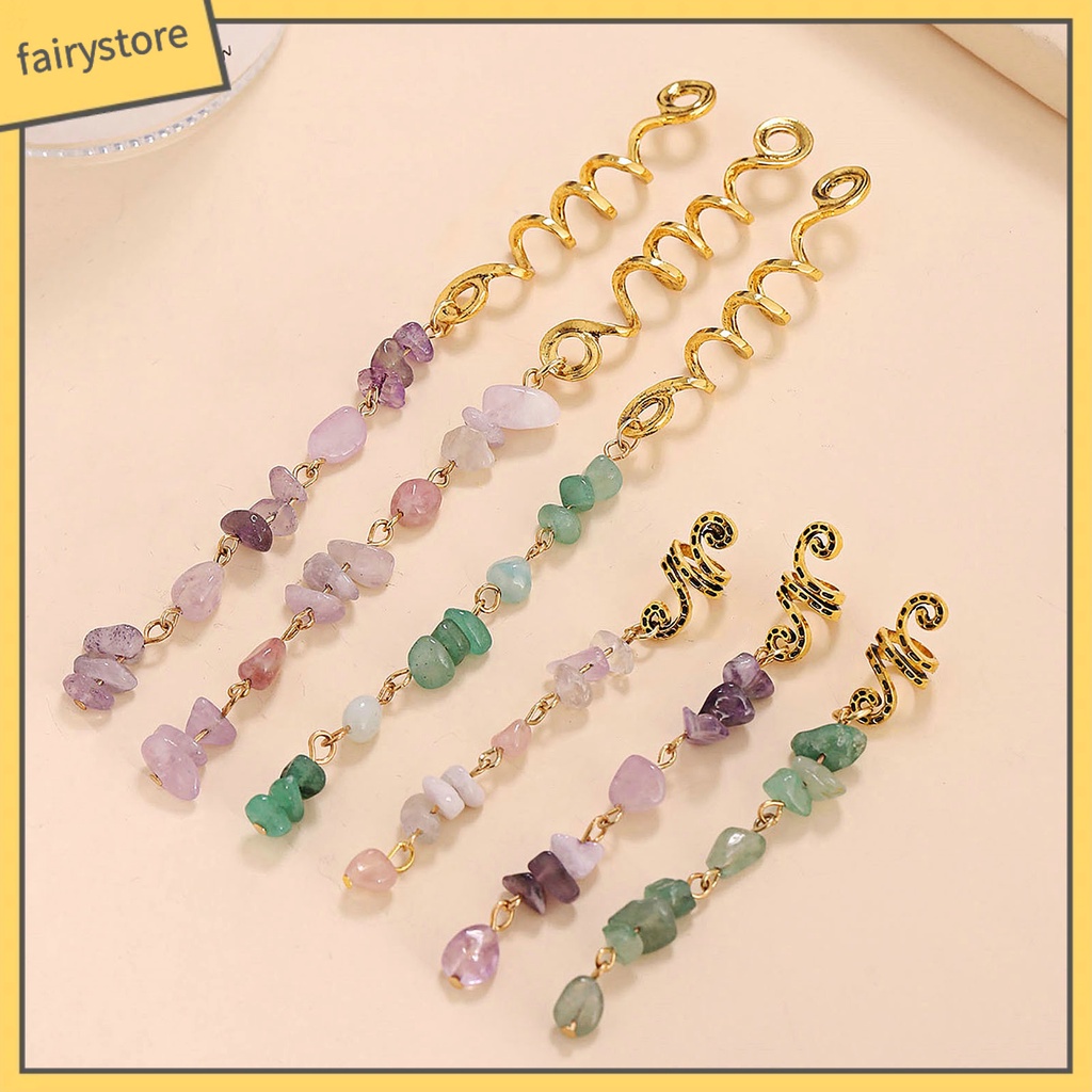 [FRO] Phụ Kiện Tóc Bện Bằng Hợp Kim Tự Nhiên Chống Trượt Phong Cách Dân Tộc Cổ Điển Hạt Cườm Dreadlock